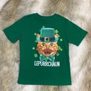 XS (4-5) St Patrick’s Cat Leprechaun Short Sleeve T-Shirt